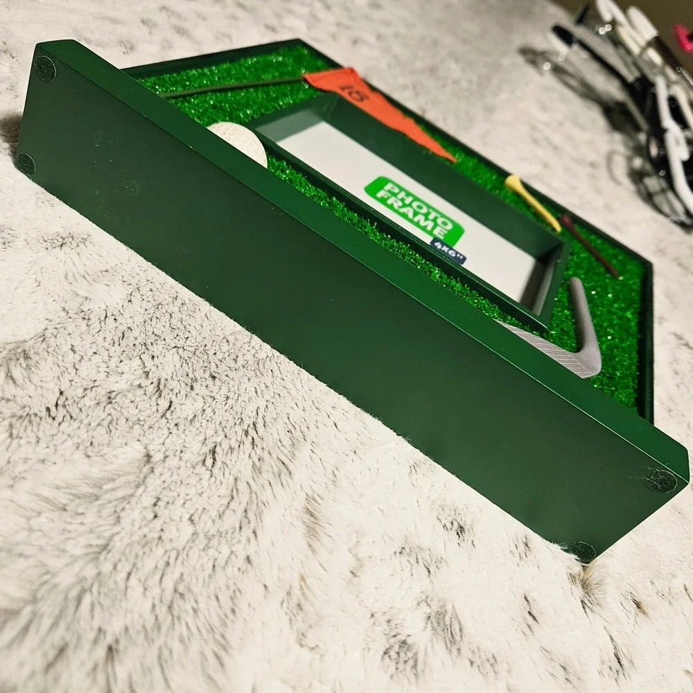 3D Golf Picture Frame 4x6 Preppy Gorpcore Sporty Decor Fathers Day Man Cave Turf